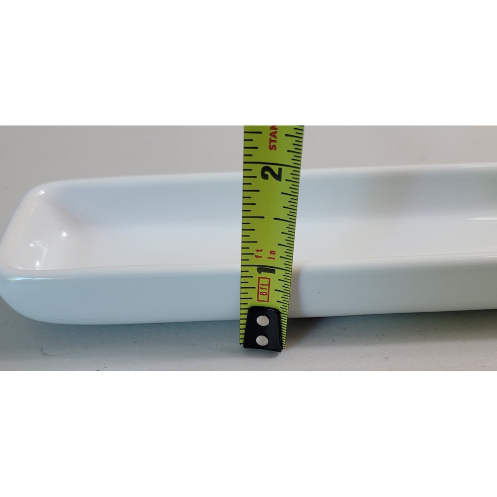 Pampered Chef Simple Additions White Ceramic Rectangular Appetizer Plates Set 4 - Picture 6 of 7